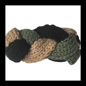 2/$18 braided Ear Warmer - Black / Green / Tan